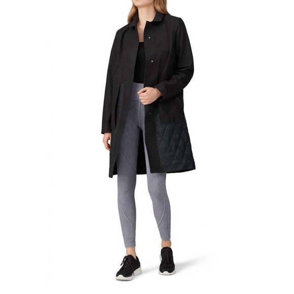 Lululemon Roam Far Wool Coat Heathered Black Women's Size 6